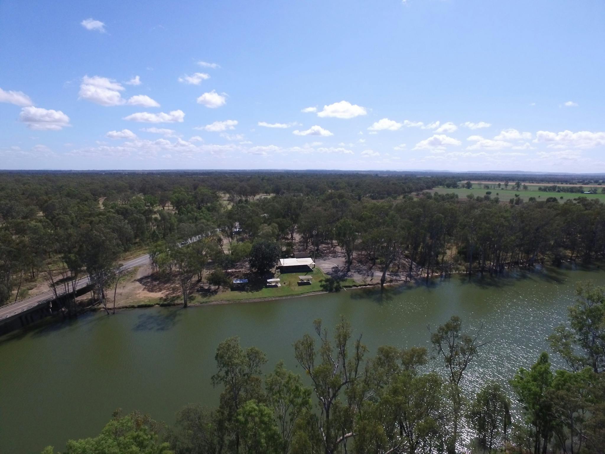 Overlooking apex Park on the Dawson River, Moura Overlooking apex Park on the Dawson River, Moura