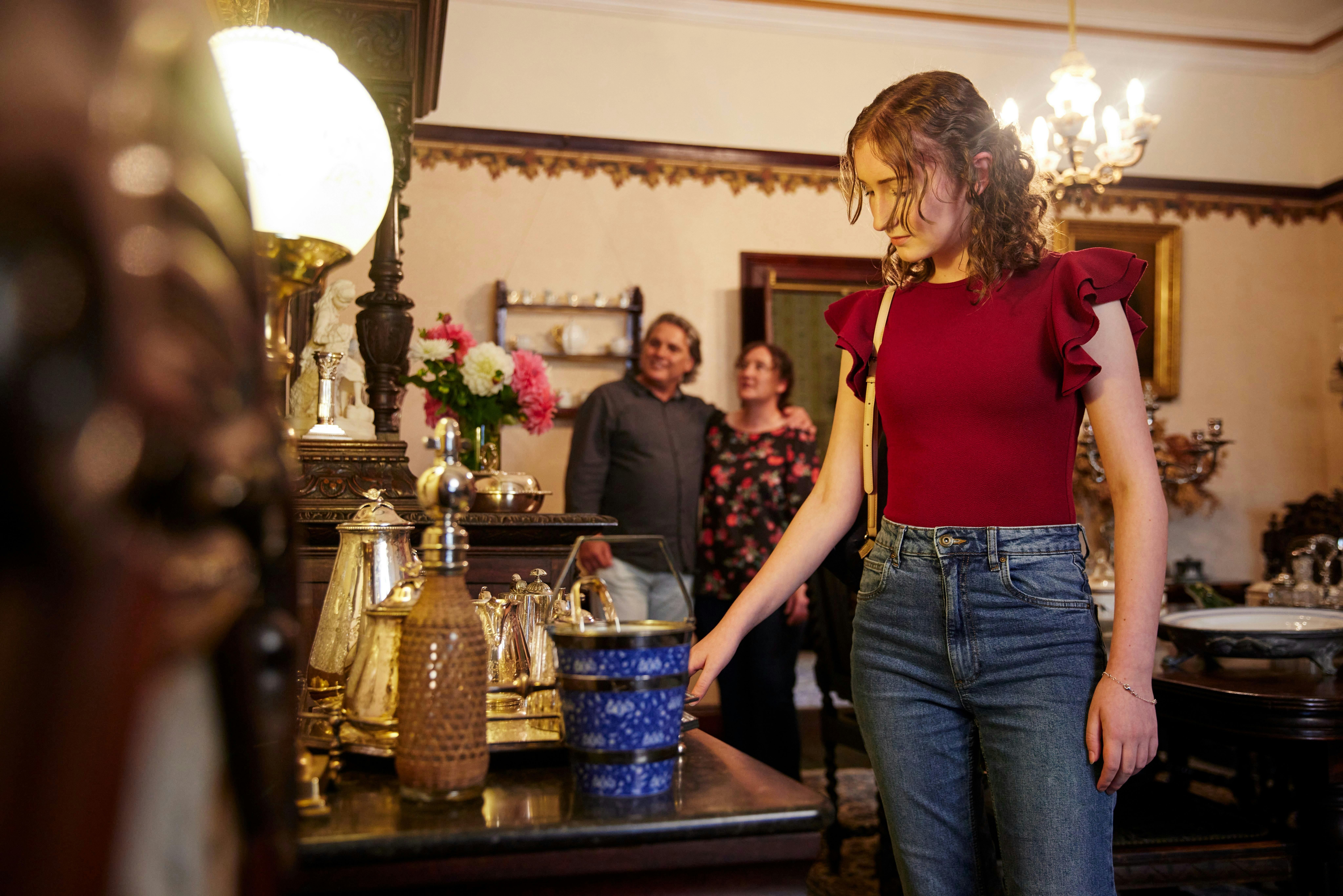 Visitors in the Victorian dining room