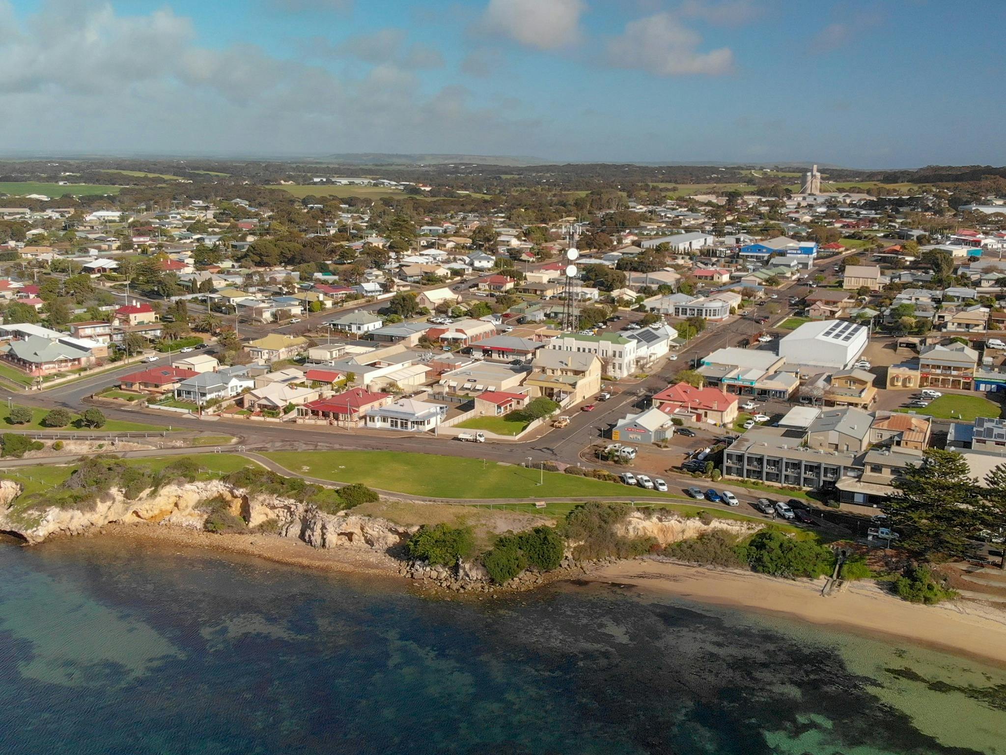 A photo of Kingscote from the air