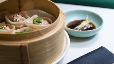 Lazy-Su dumplings in a bamboo steamer