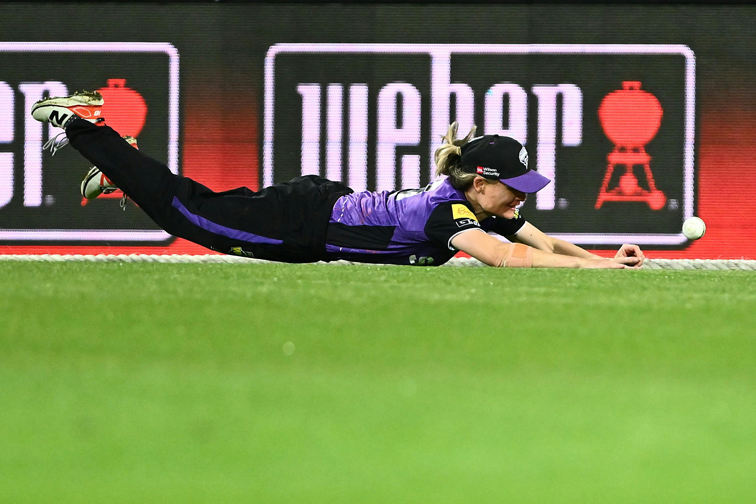 Catching a ball for the Hobart Hurricanes