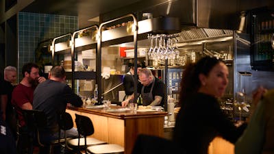 Head Chef Brendan Hill cooking in the Tintino kitchen