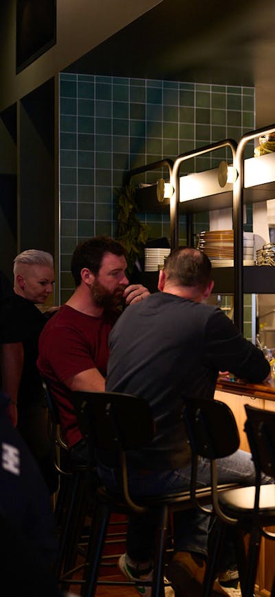 Head Chef Brendan Hill cooking in the Tintino kitchen