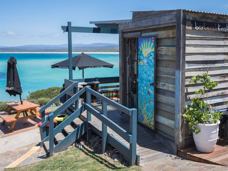 Stunning views over Merimbula's bar beach at the Bar Beach Kiosk