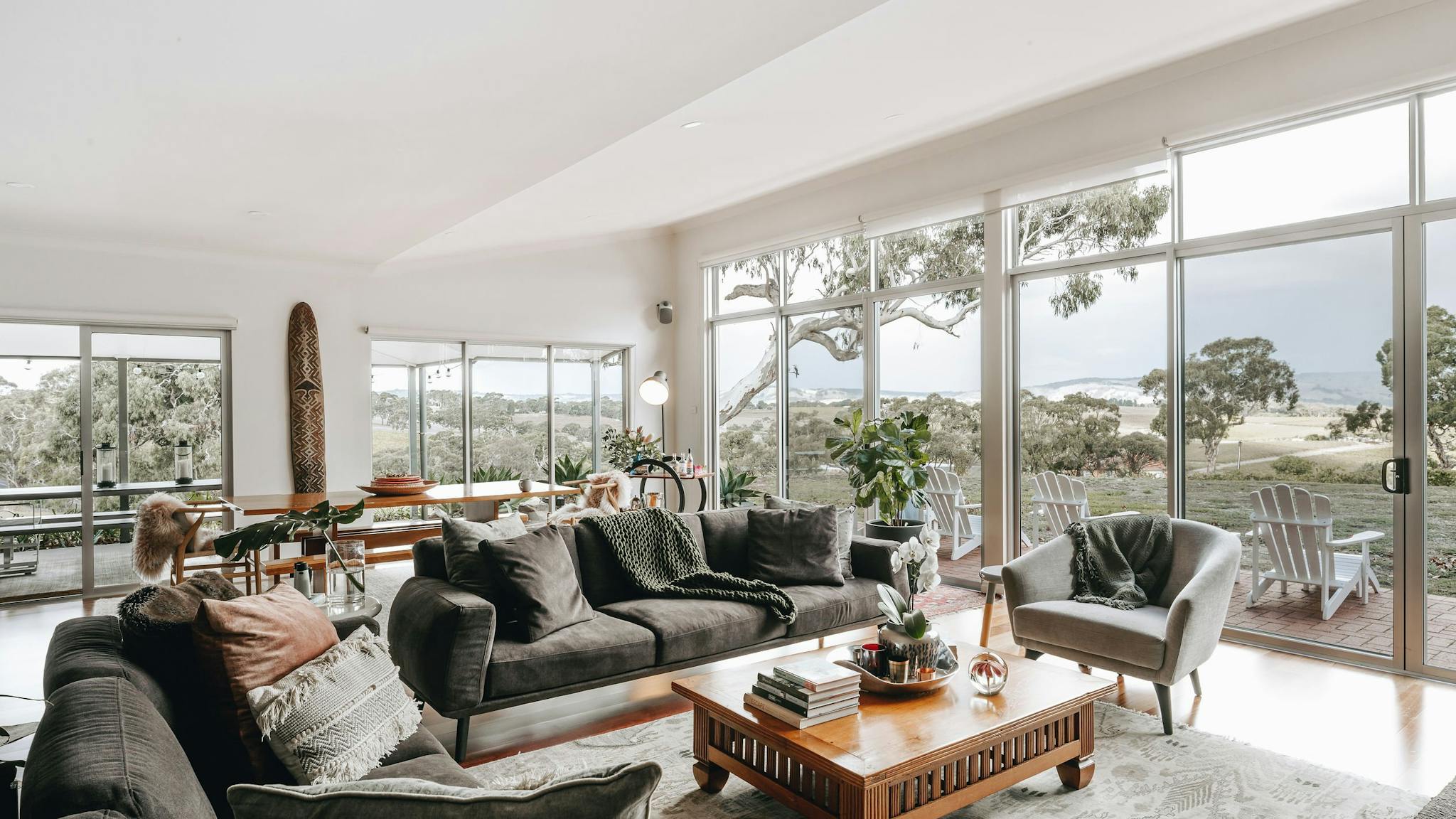 Living room with panoramic views.