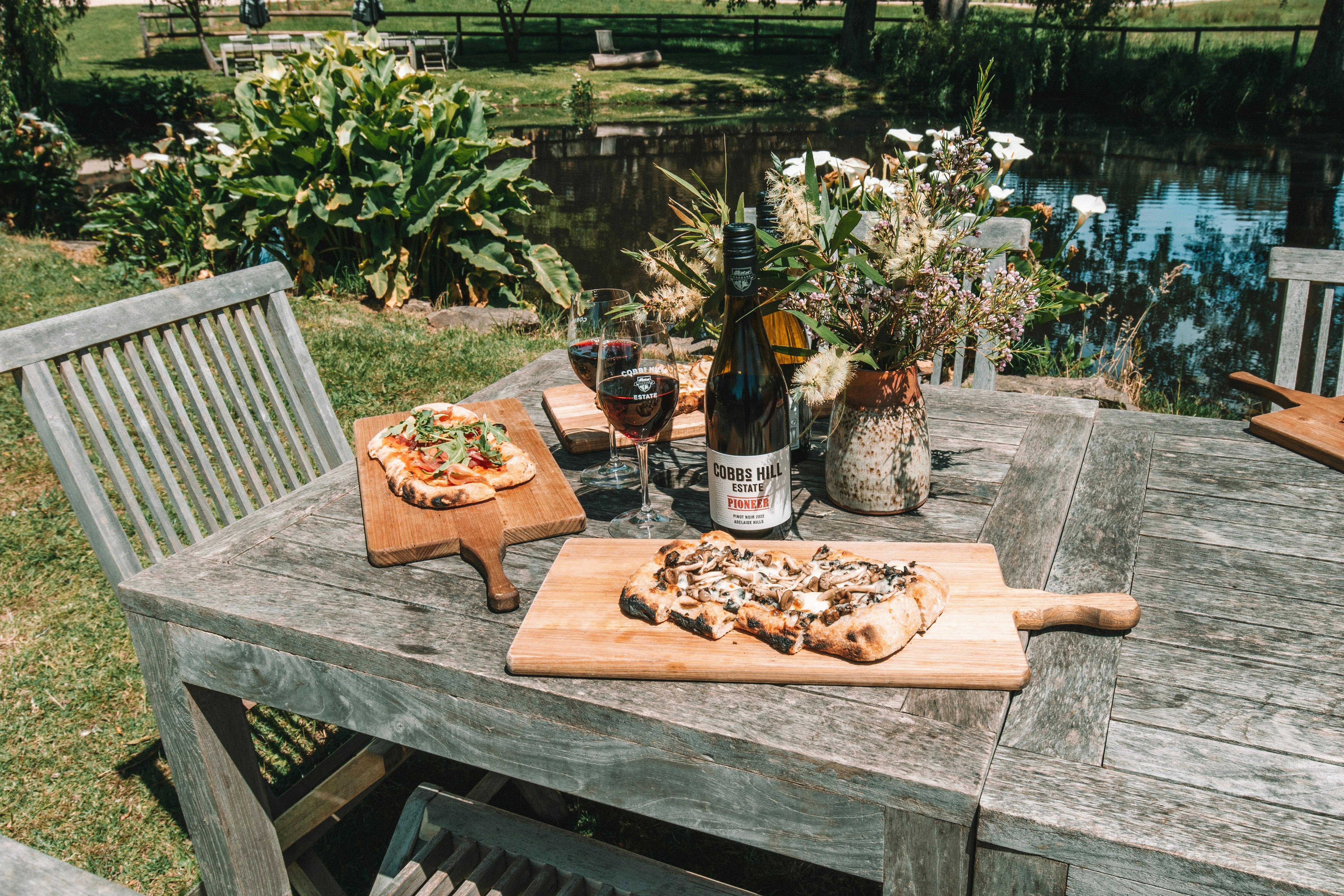 Outdoor Dining by the Pond - Cobb's Hill Estate