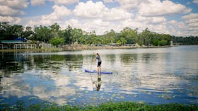 Stand up paddle boarding Theresa Creek Dam
