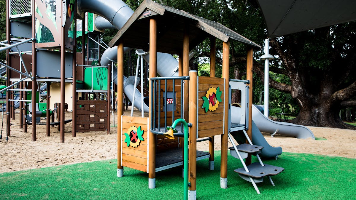 Fun and colourful playground equipment.