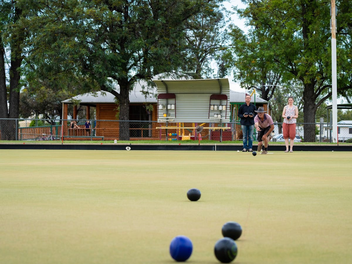 Having a roll at the Injune Bowls Club