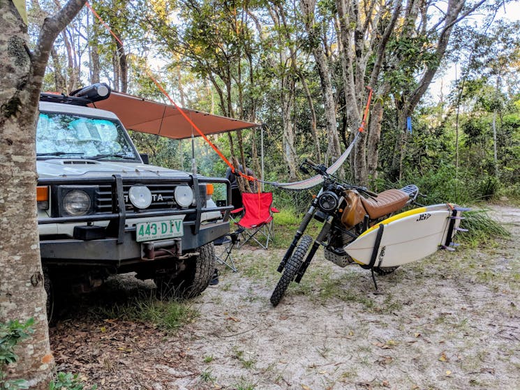 Bush camping setup