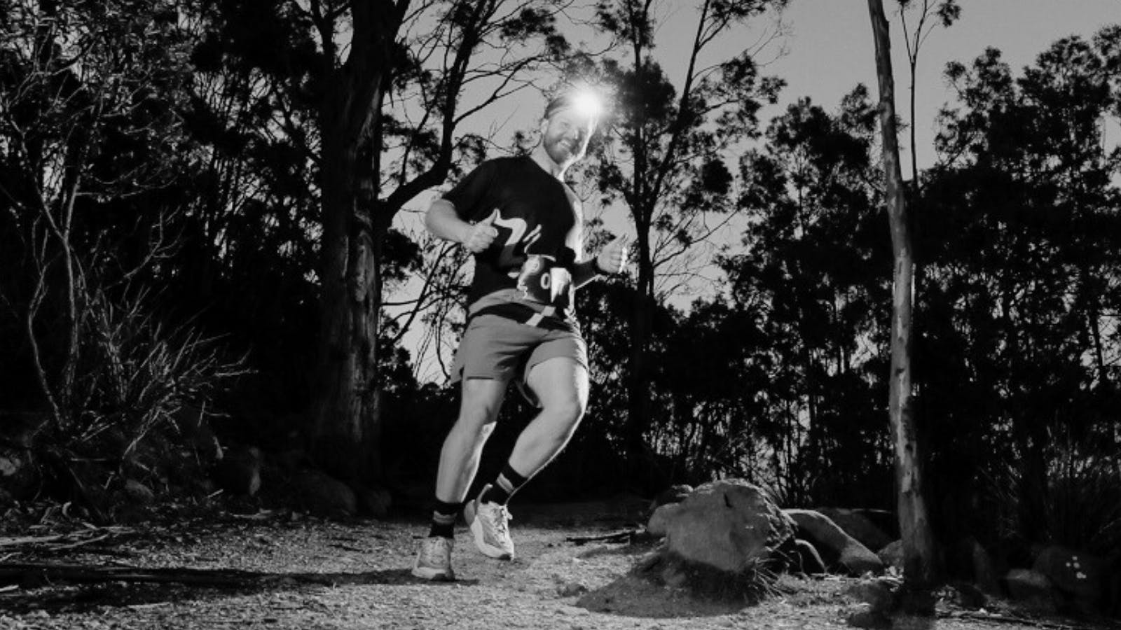 Run in the dark through Hobart's native bushland
