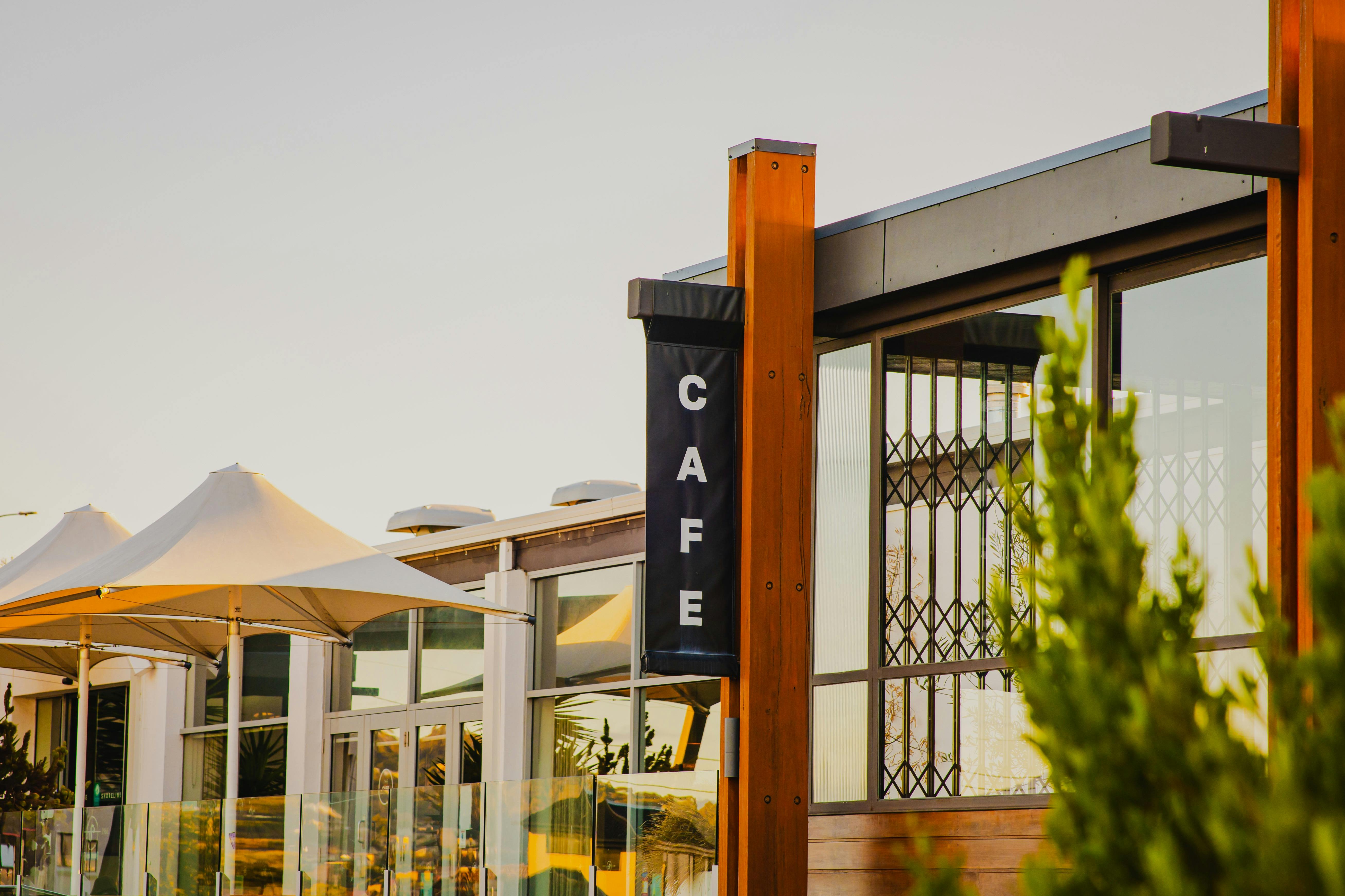 the cafe sign shoreline hotel