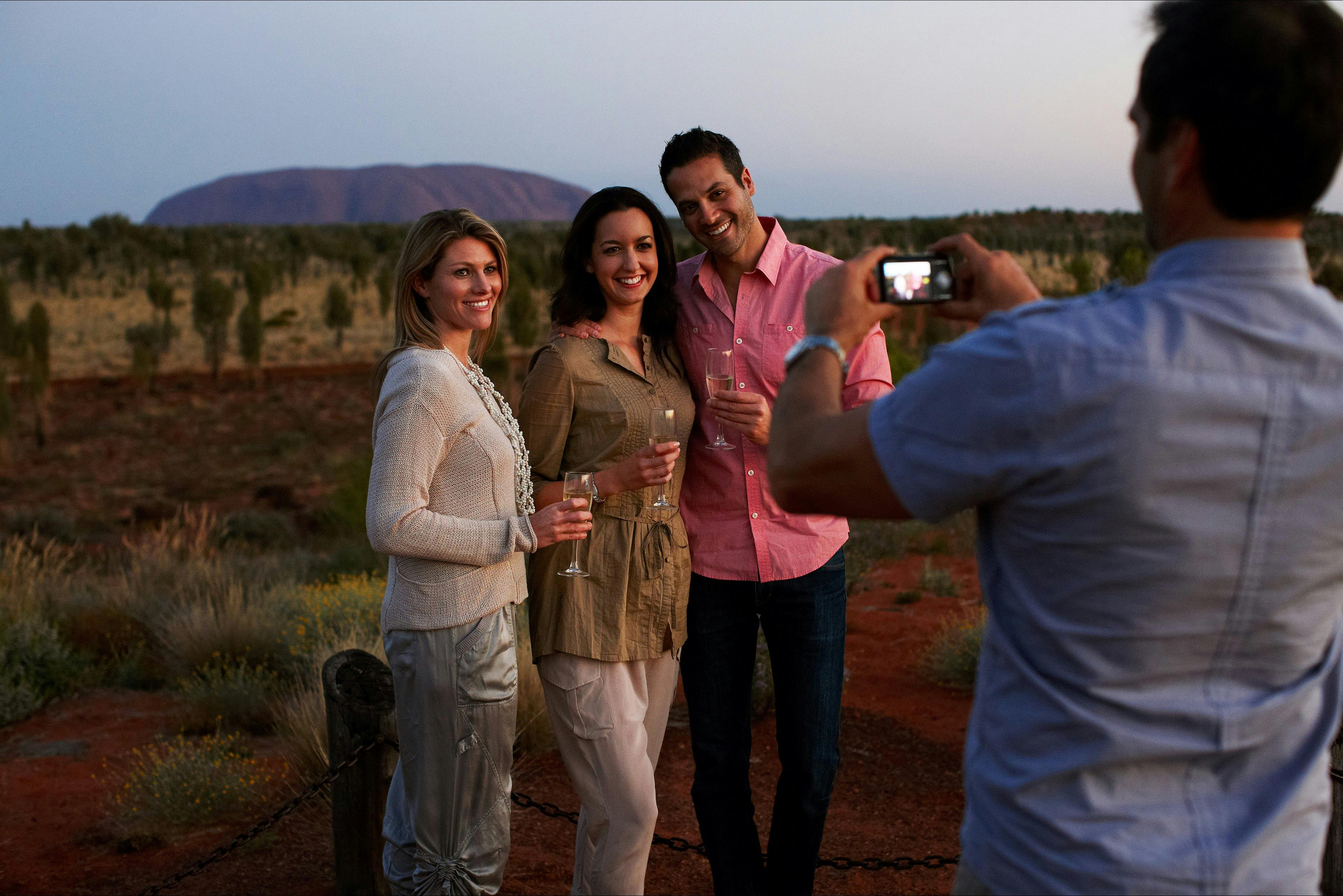 Uluru sunset viewing on dune top at the Sounds of Silence