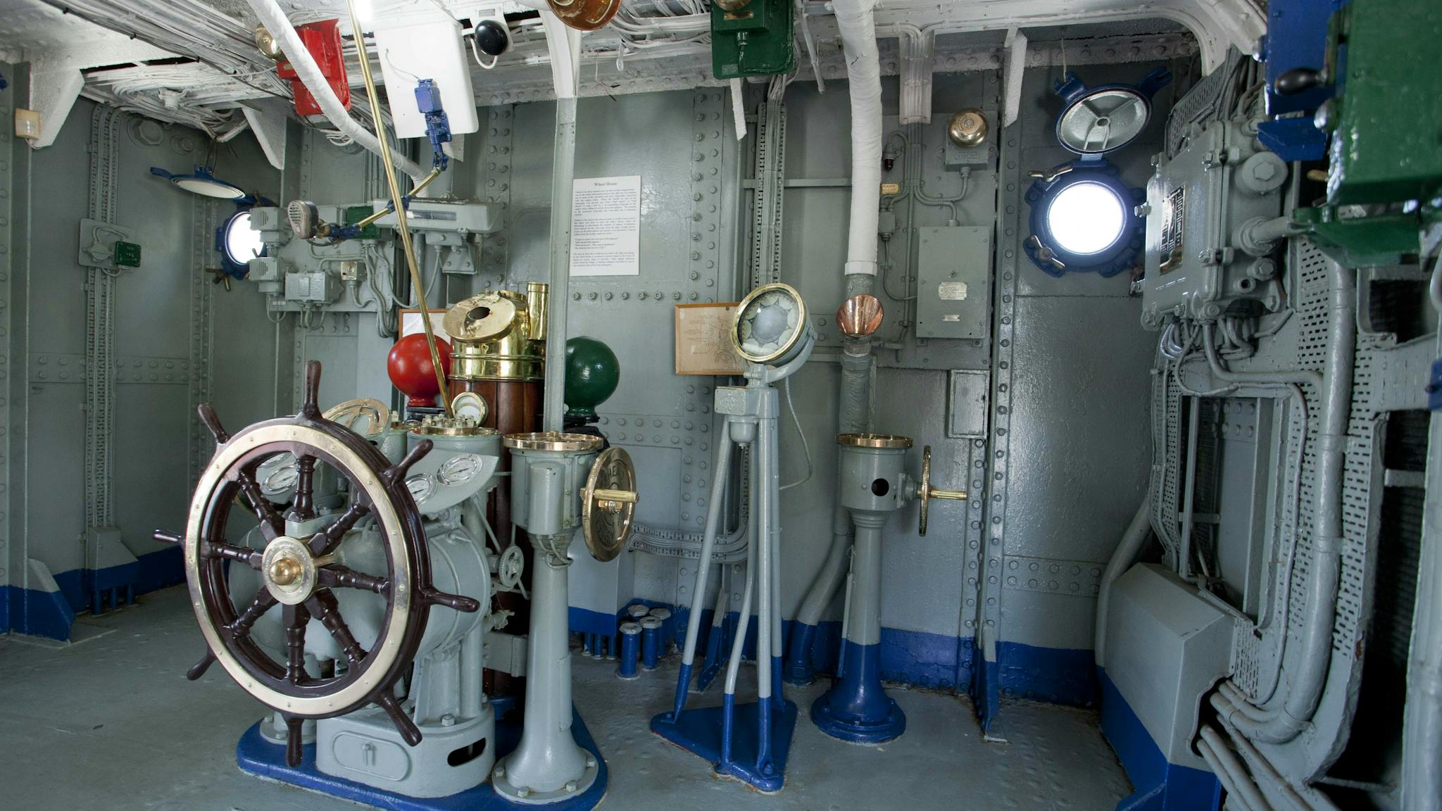 Wheelhouse aboard WW2 frigate HMAS Diamantina