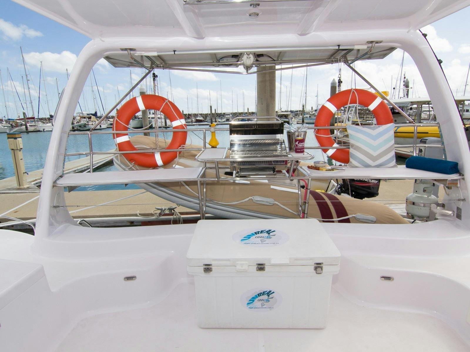 Seawind 1160 Lite - aft deck with BBQ and esky