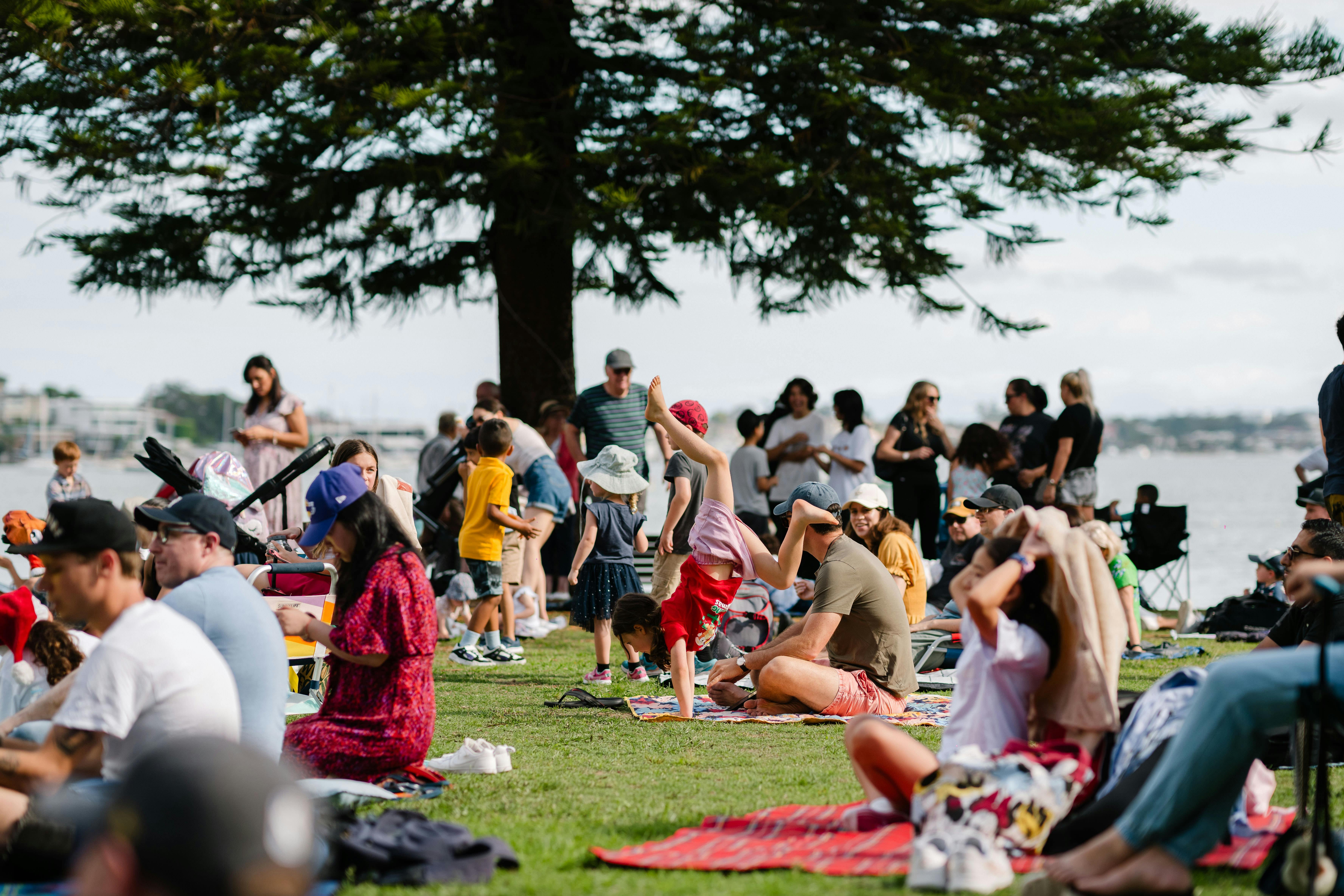 People sitting in the park for a picnic