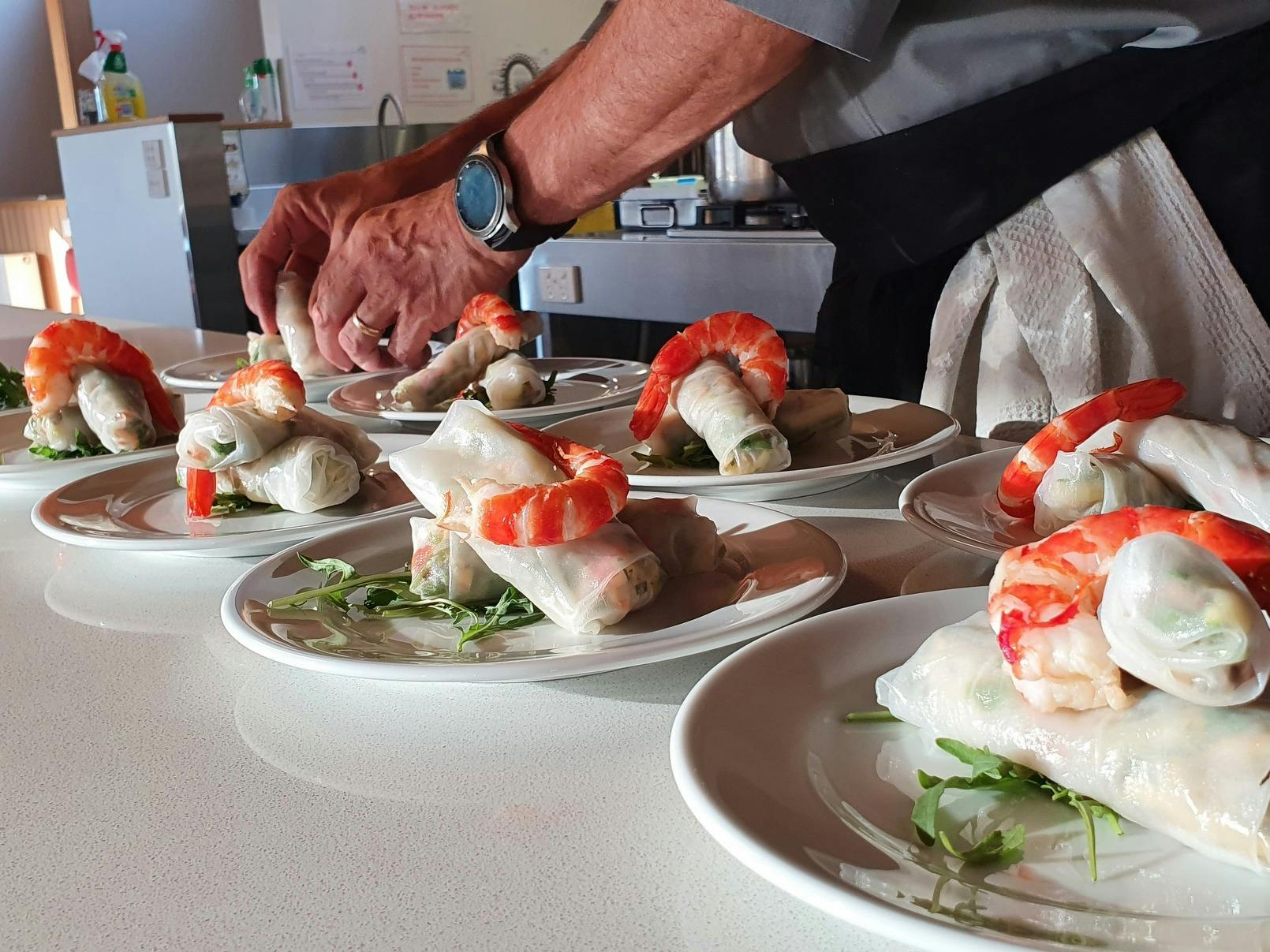 Mick is a trained chef and acts as private chef for the group