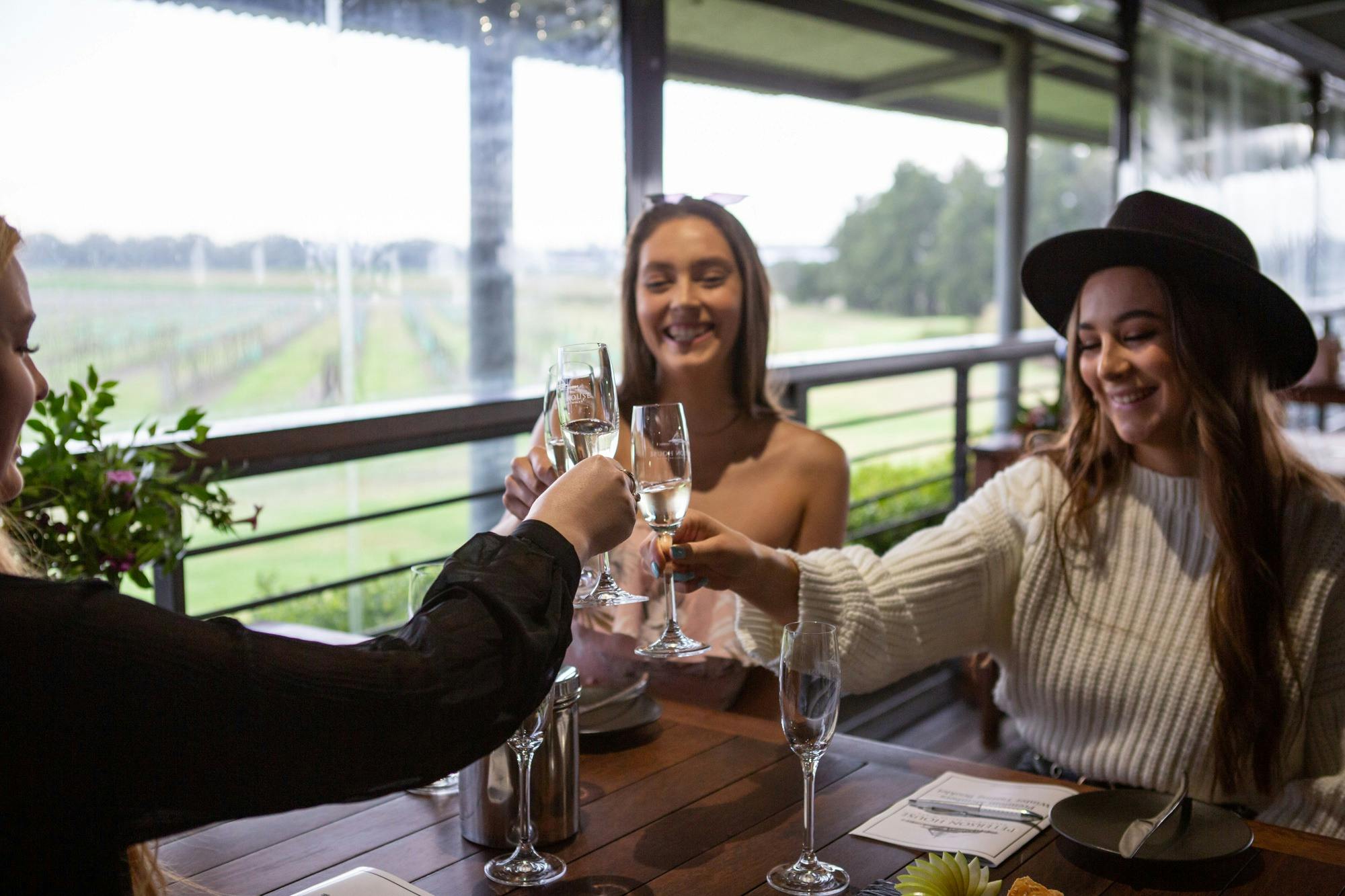 Peterson House members wine tasting on our cellar door deck
