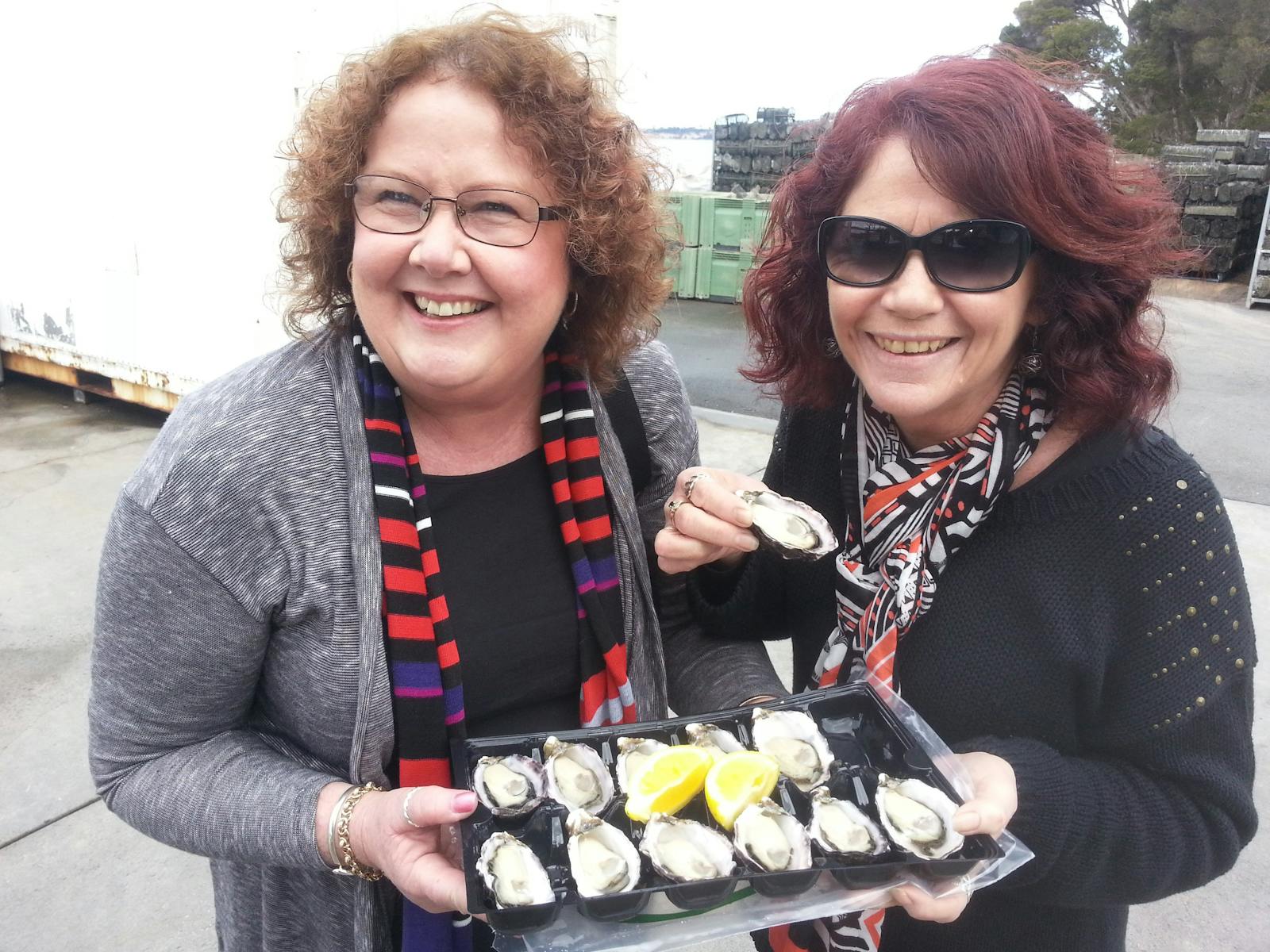 Fresh oyster tasting on the Bay Of Fires tour