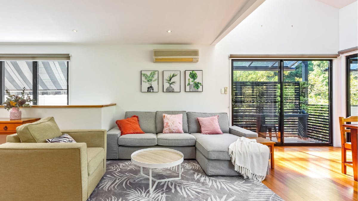 Open plan living and dining area