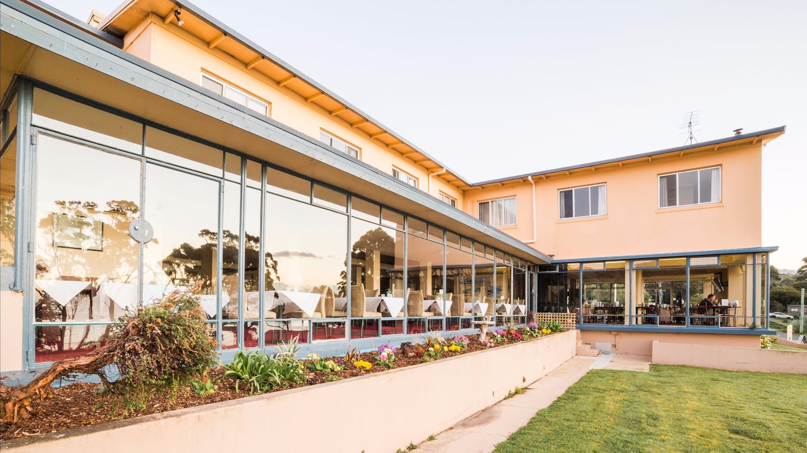 Post Modern hotel in coastal setting