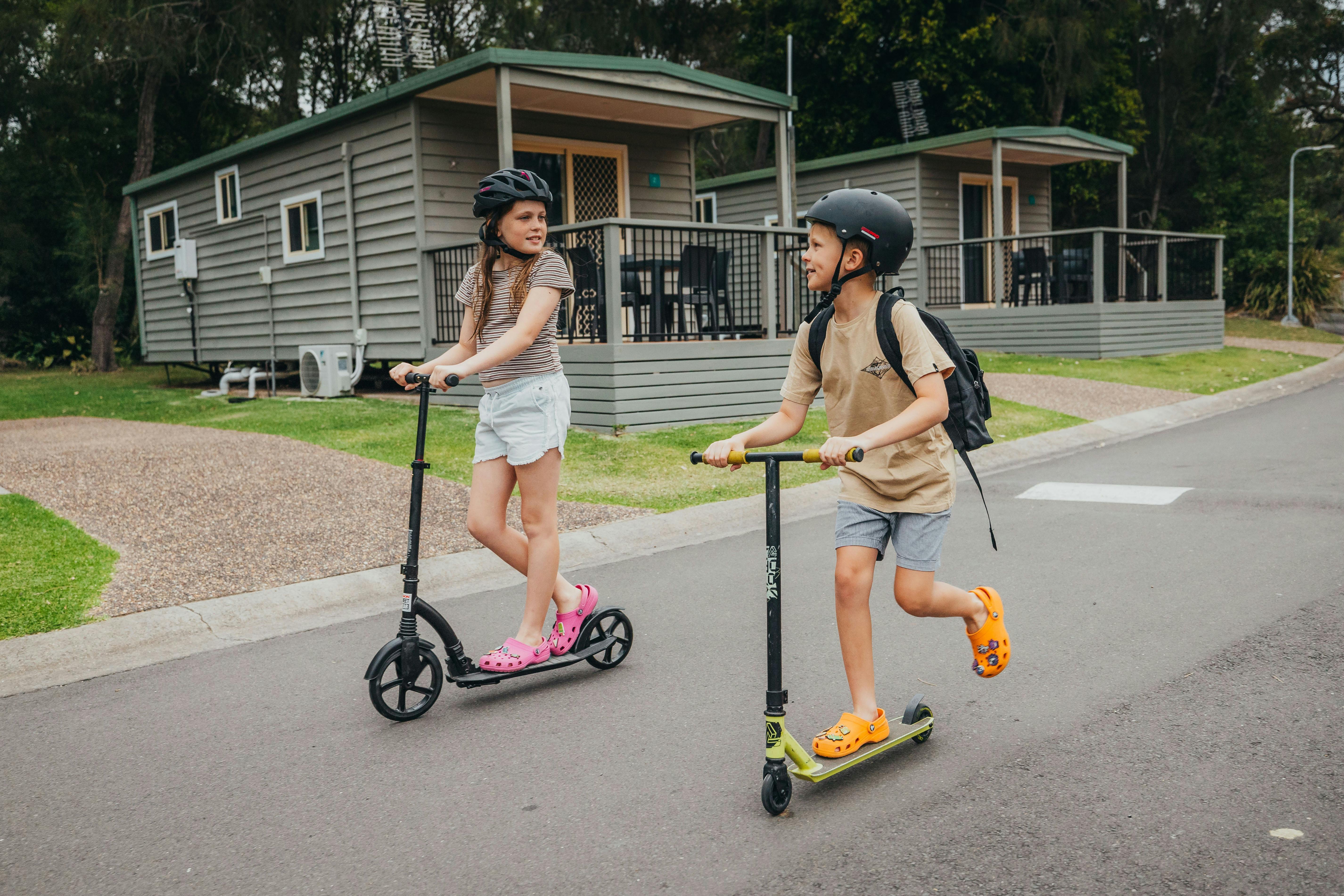 Kids on Scooters, Holiday Haven Bendalong