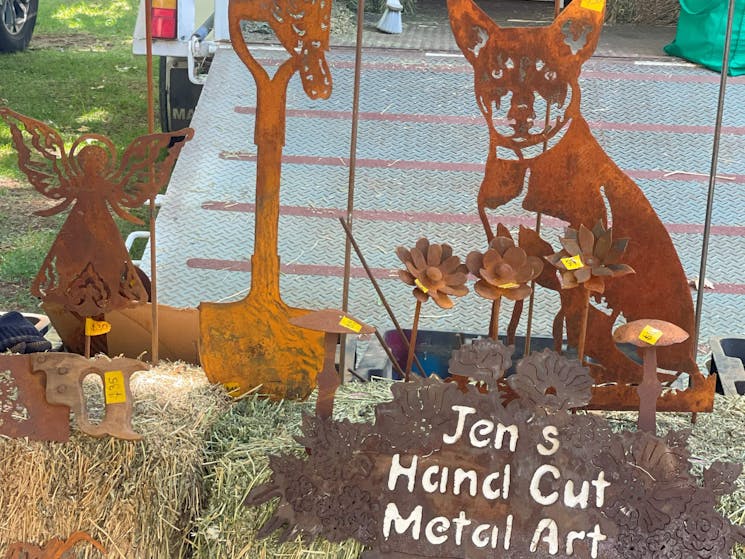 Hand cut metal art display