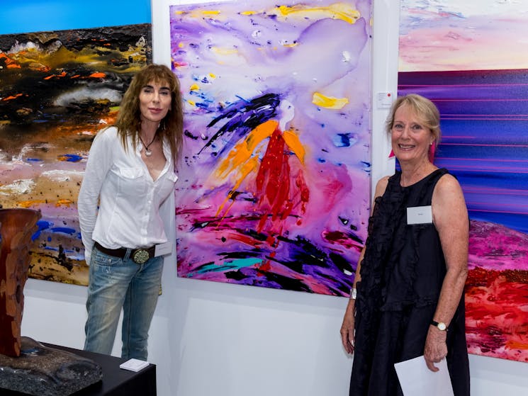 Artist Rebecca Pierce with Gallery Host Bindi