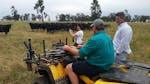 Sydney visitors discuss how this beef farmer improves his land while earning a good living from it.