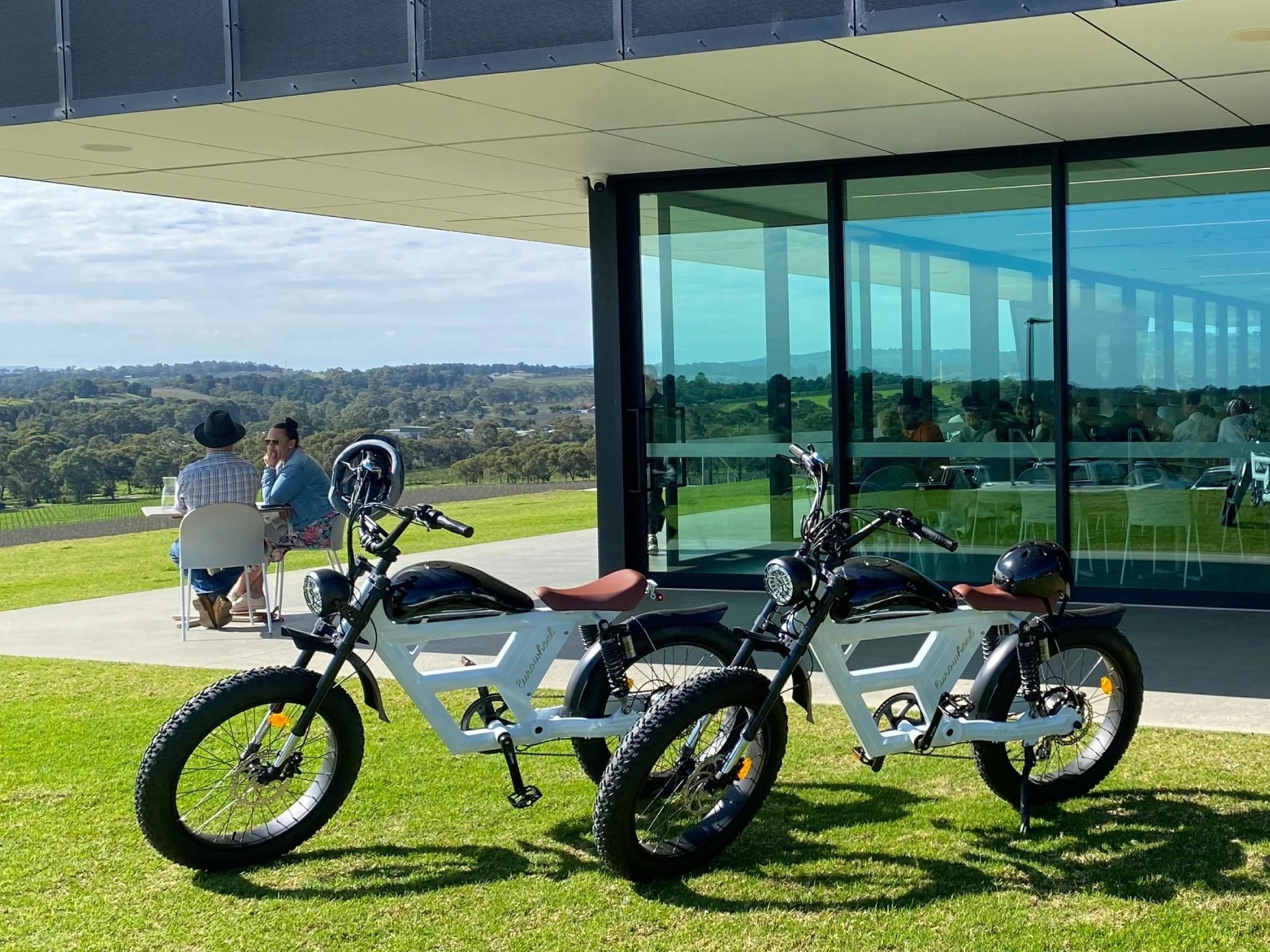 Vale Taphouse and Restaurant at Beresford with eBikes in the foreground