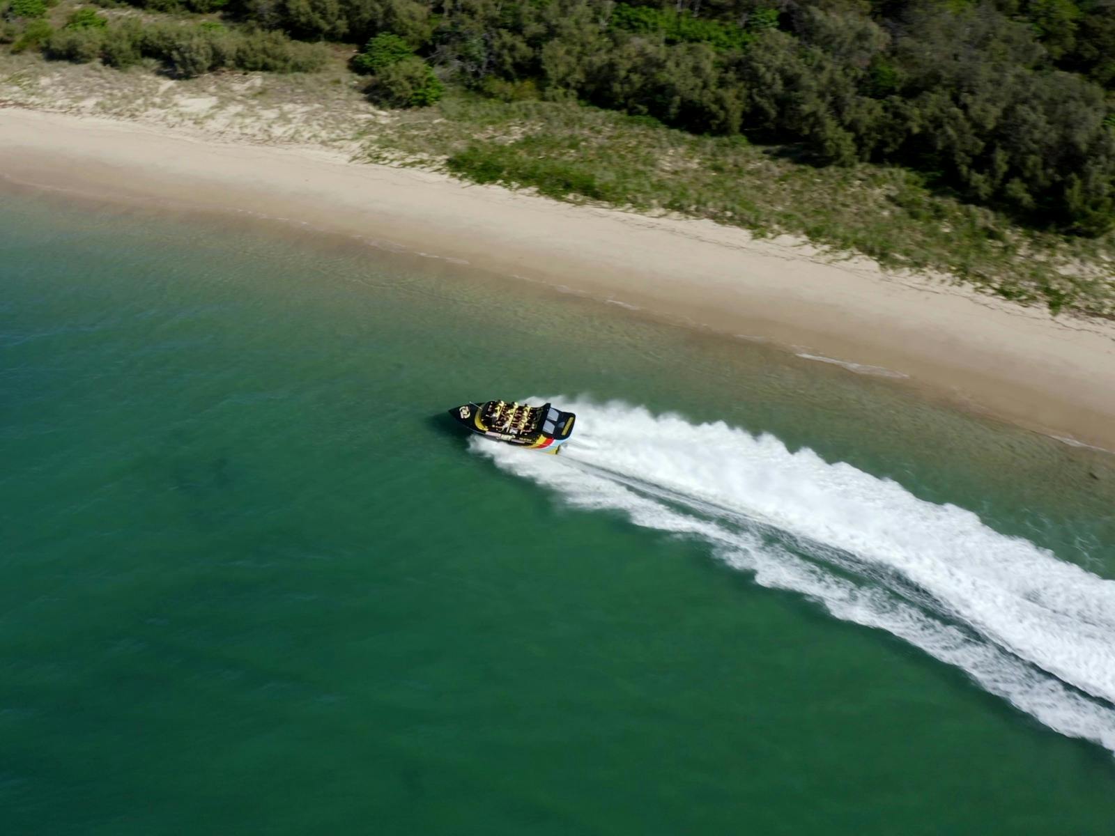 Paradise Jet Boating vessel cruising along the Gold Coast Broadwater