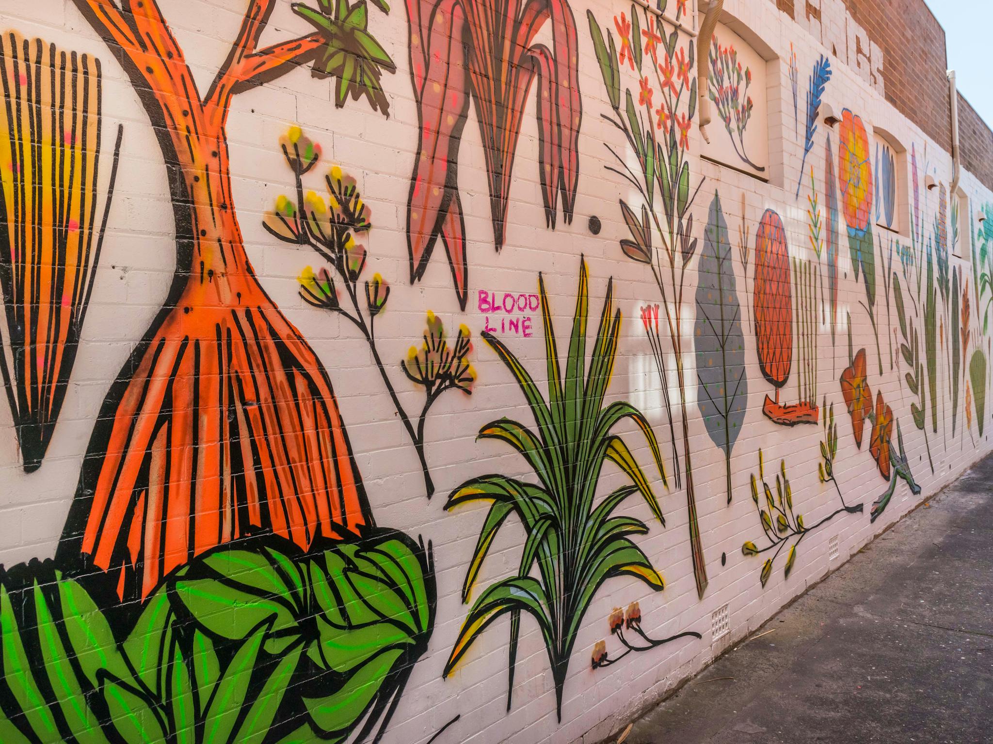 Mural of coastal flora