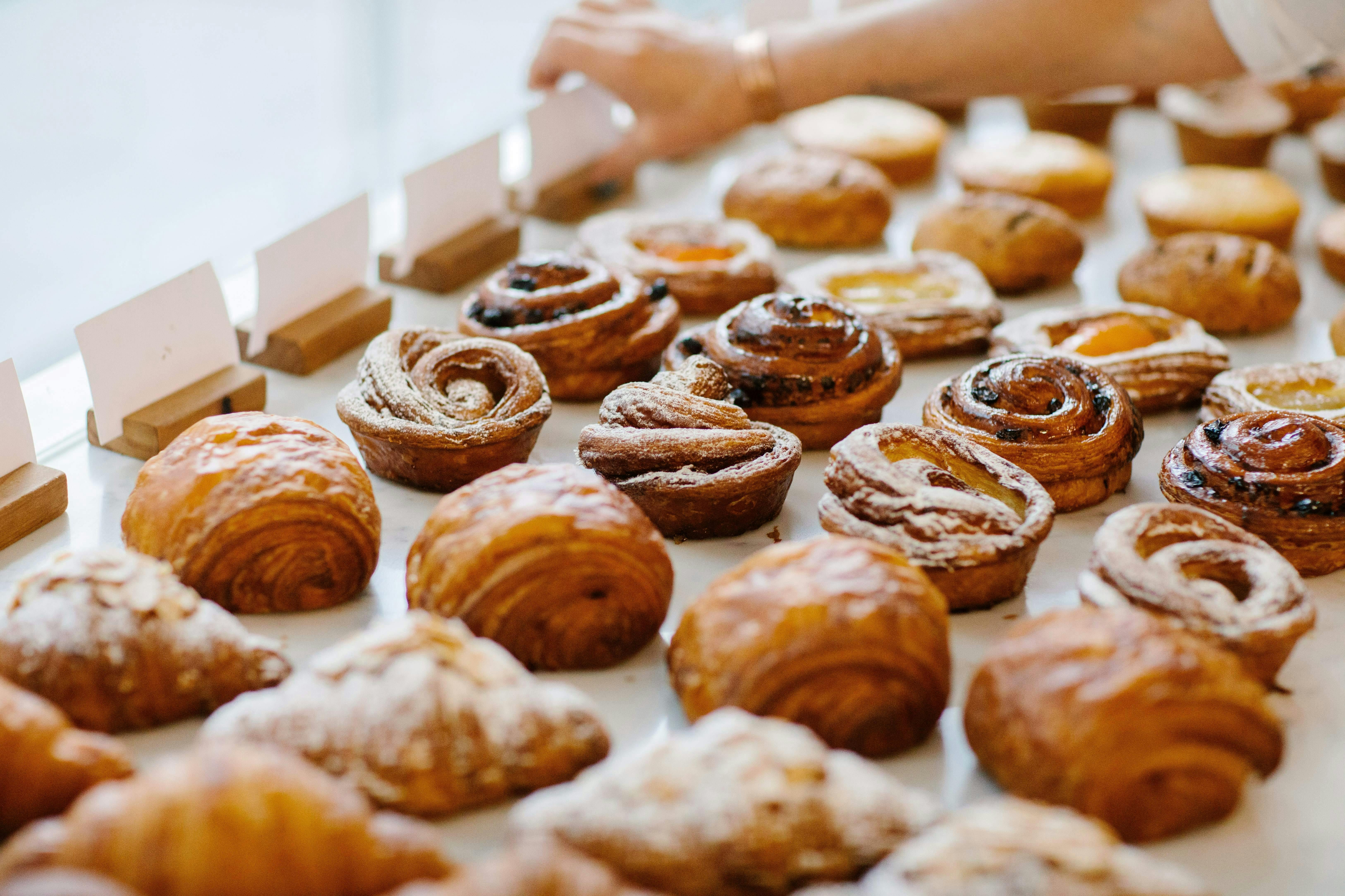 Croissants, Morning Buns, Danishes, Escargots, Pains aux Chocolat