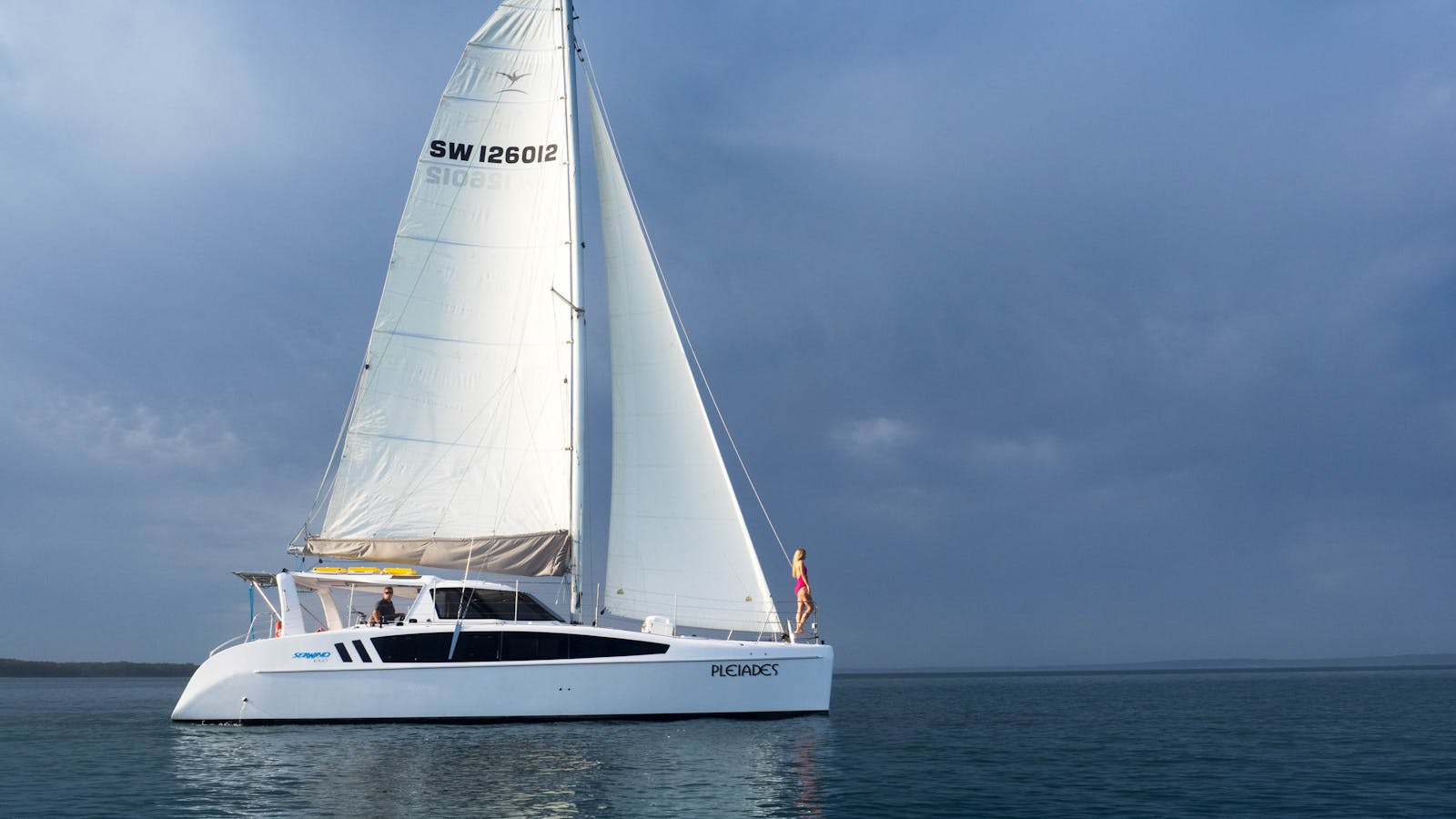 Modern and fast and safe offshore cruising catamaran