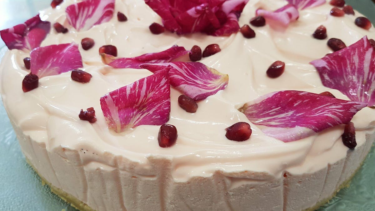 Rose & Pomegranate Cheesecake