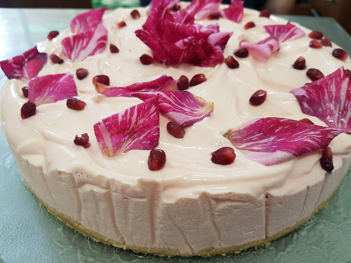 Rose & Pomegranate Cheesecake