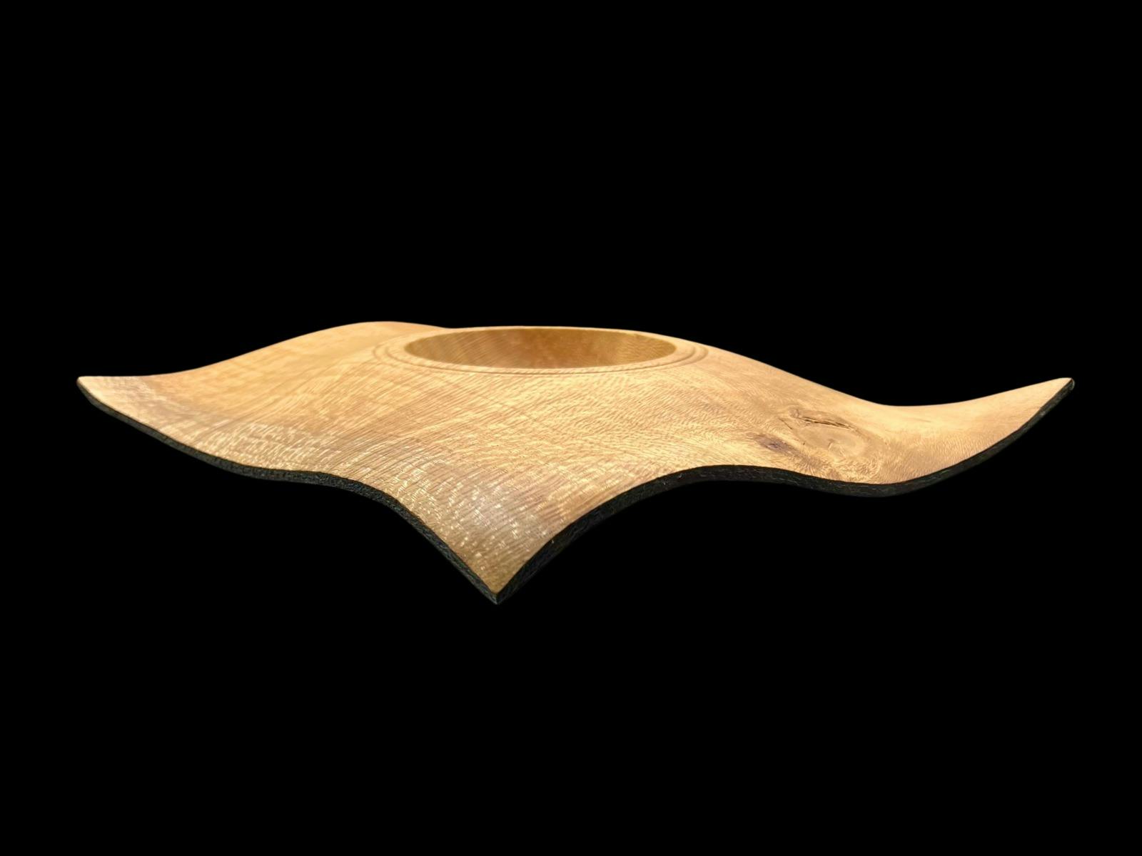 Bowl handcrafted at Walcha from Silky Oak wood. Woodturned and carved by David Barden.