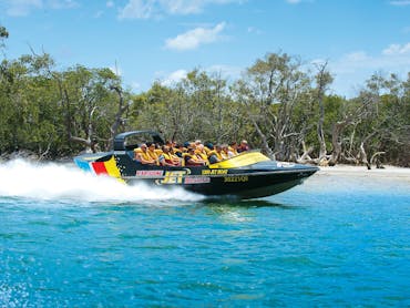 Paradise Jet Boating vessel cruising along the Gold Coast Broadwater Paradise Jet Boating vessel cruising along the Gold Coast Broadwater