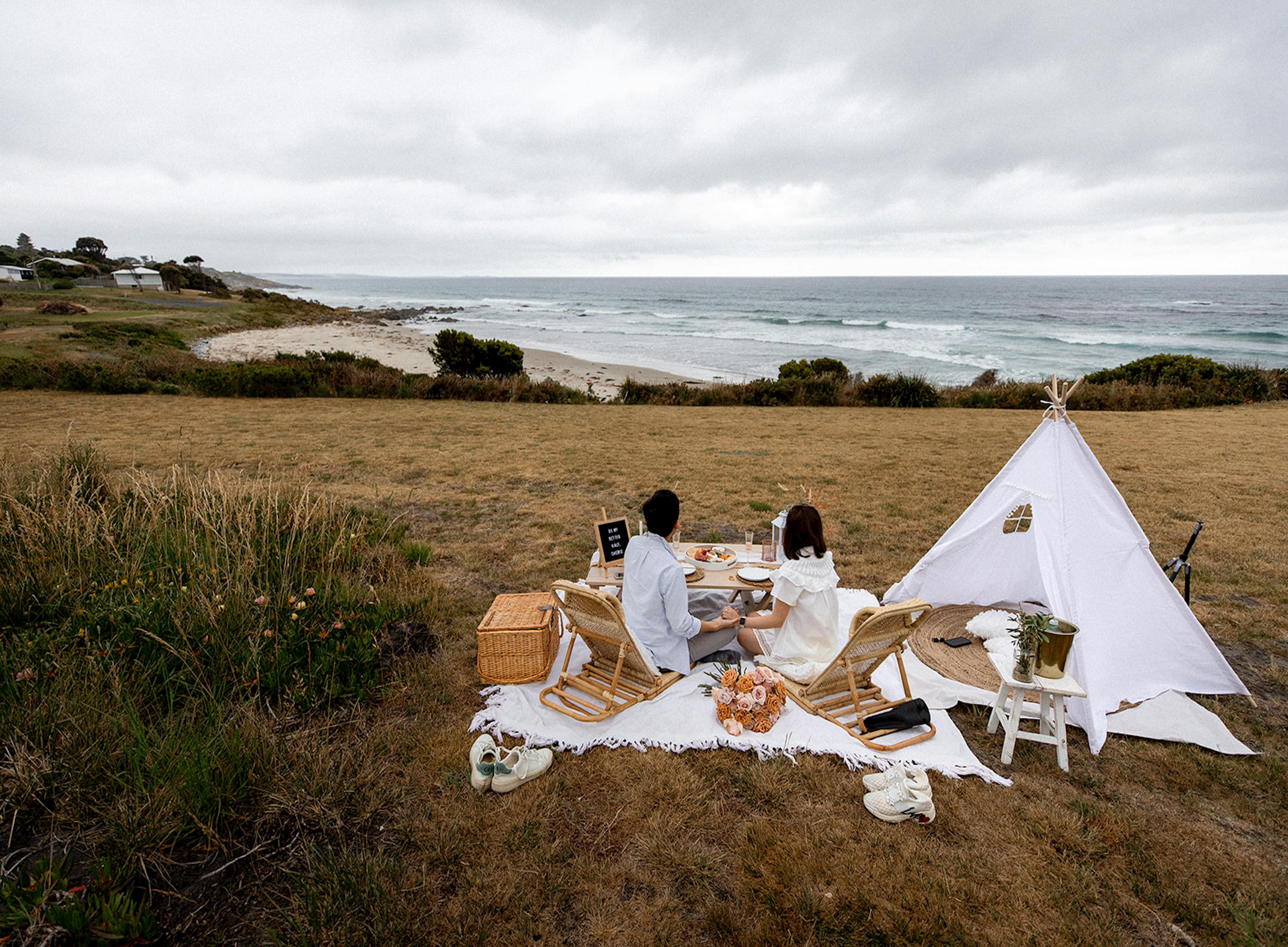 Proposal Picnic Salt Water Sunrise, Falmouth Tasmania