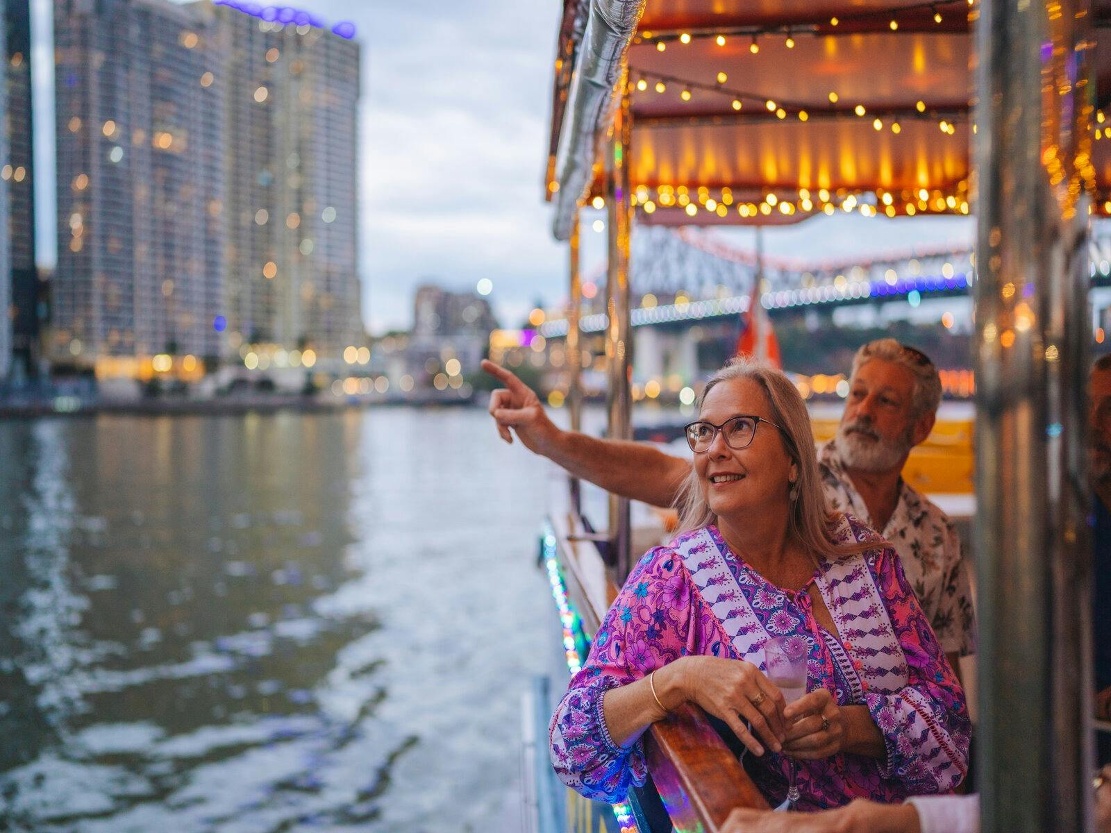 Cityscapes and atmosphere on boat
