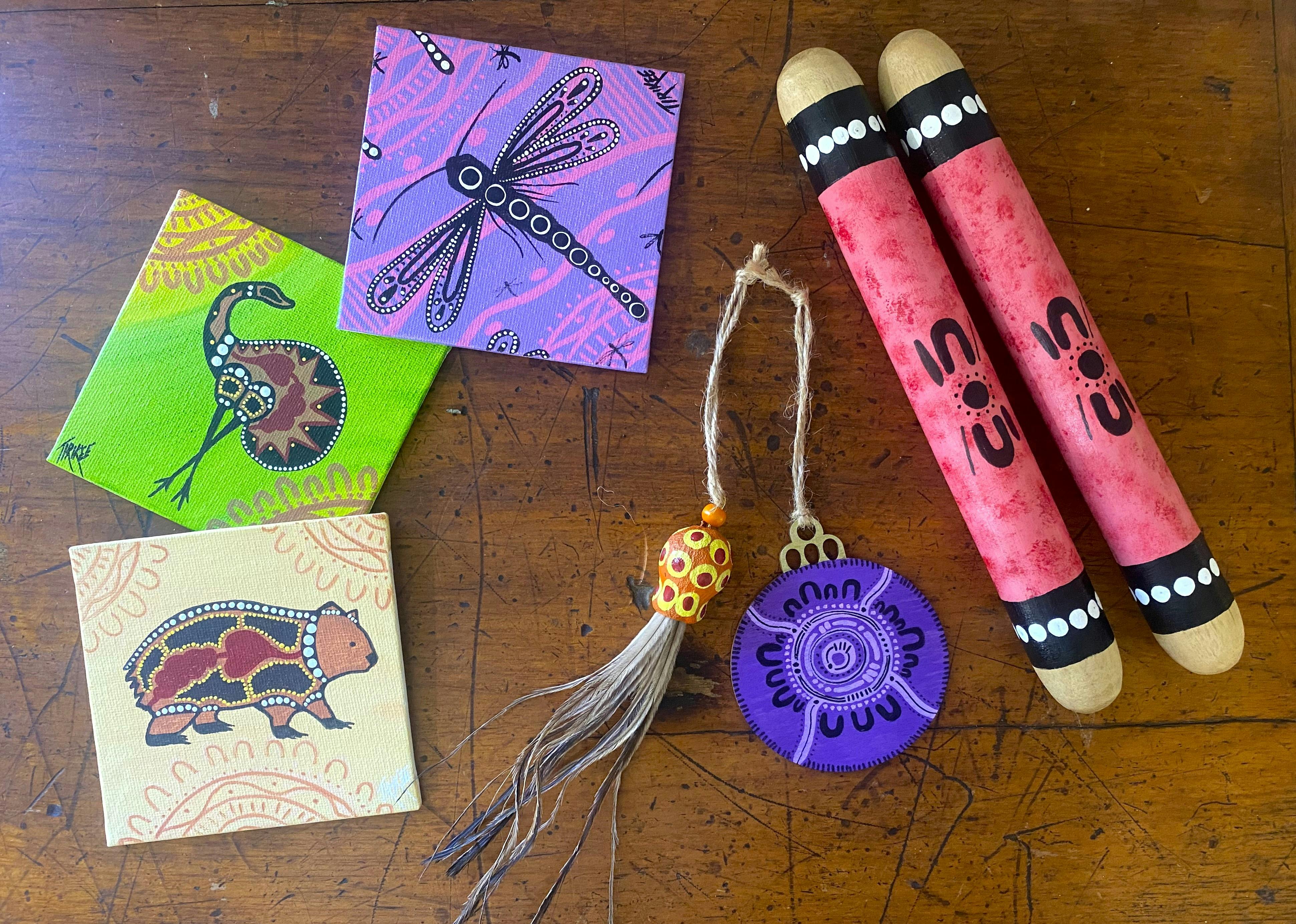 Selection of small gifts available at the Kew Y Ahn Aboriginal Gallery