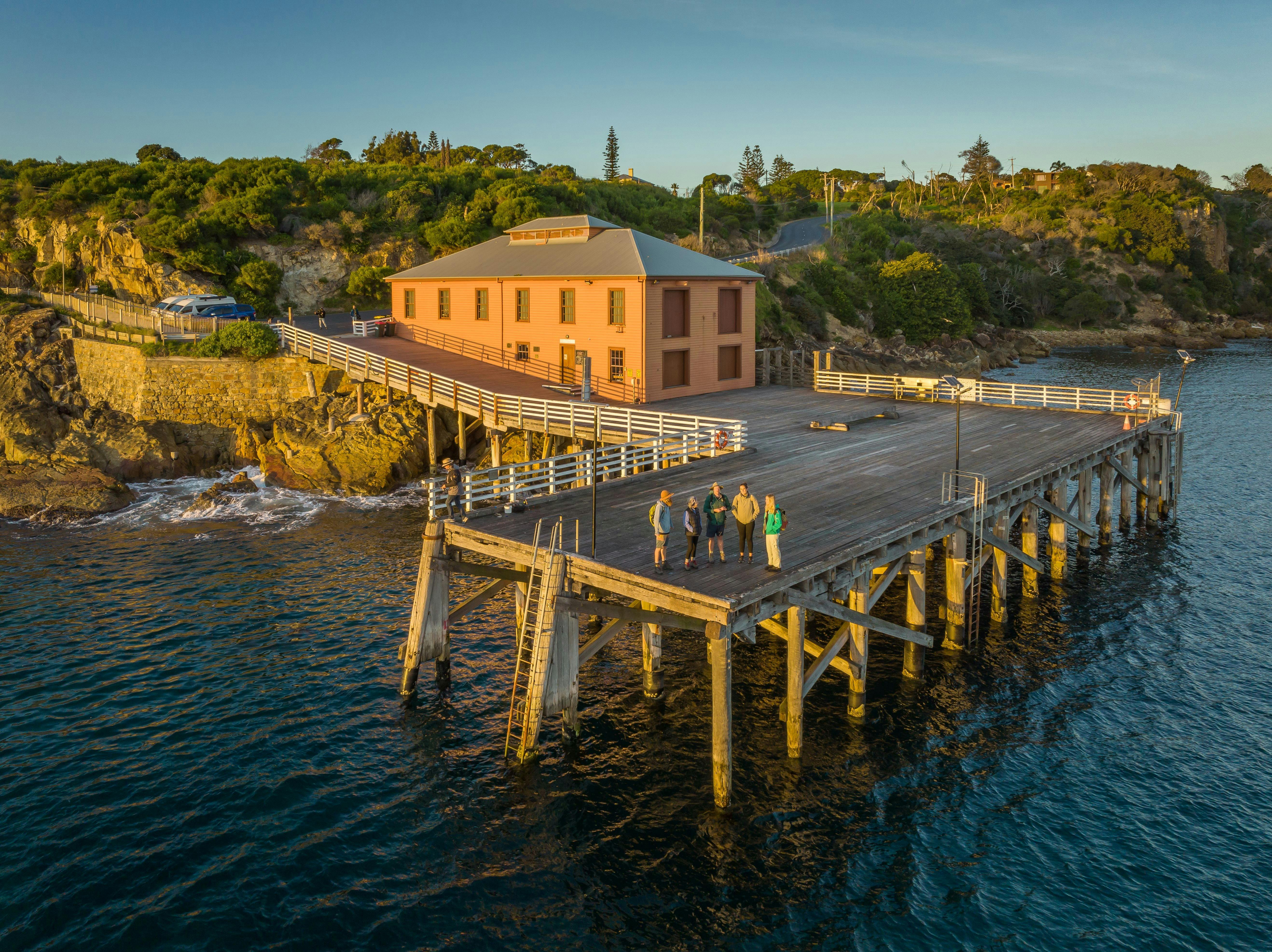 Historic Tathra Wharf where we finish our Wharf to Wharf walk