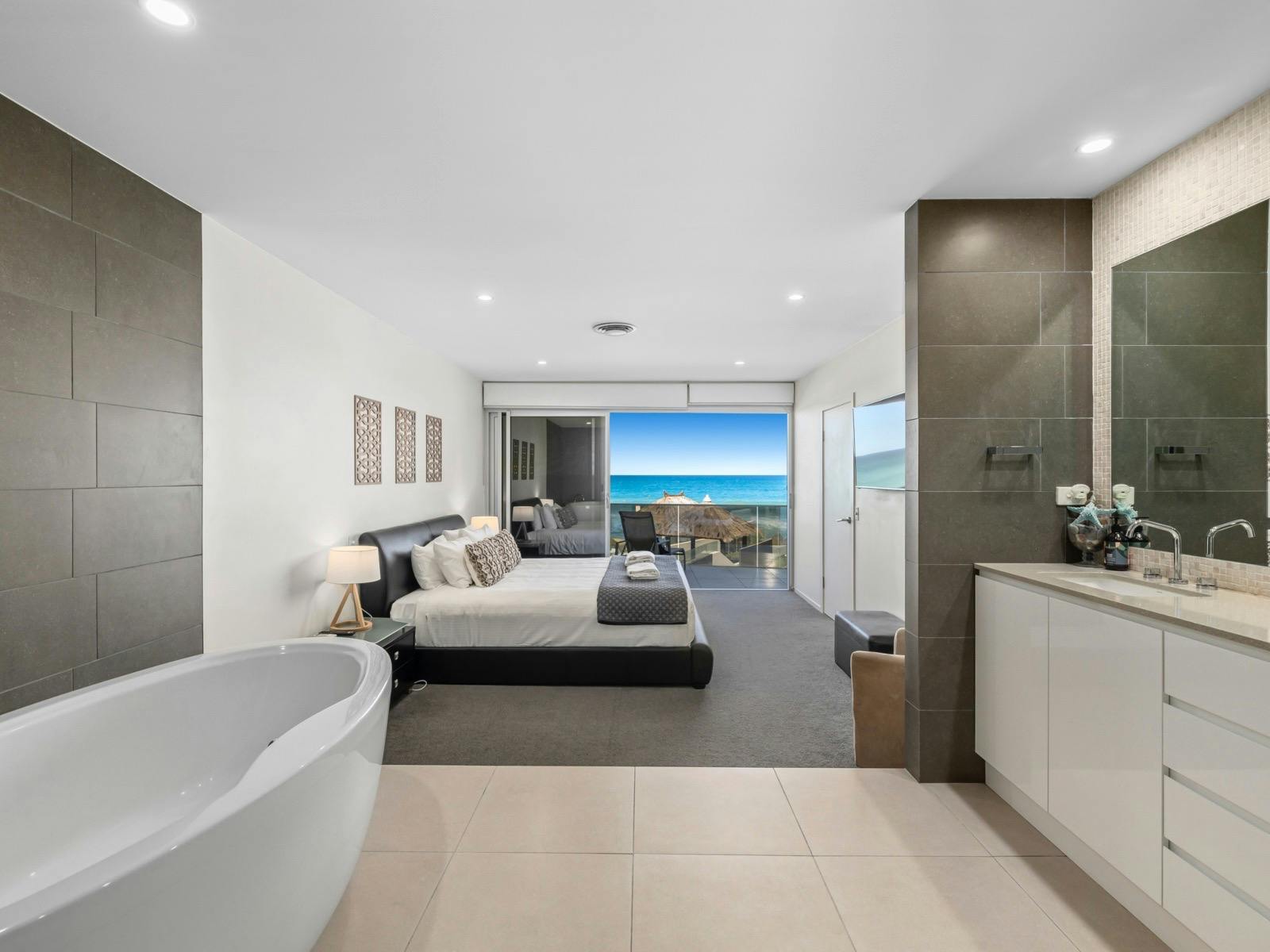 main bathroom with ocean views