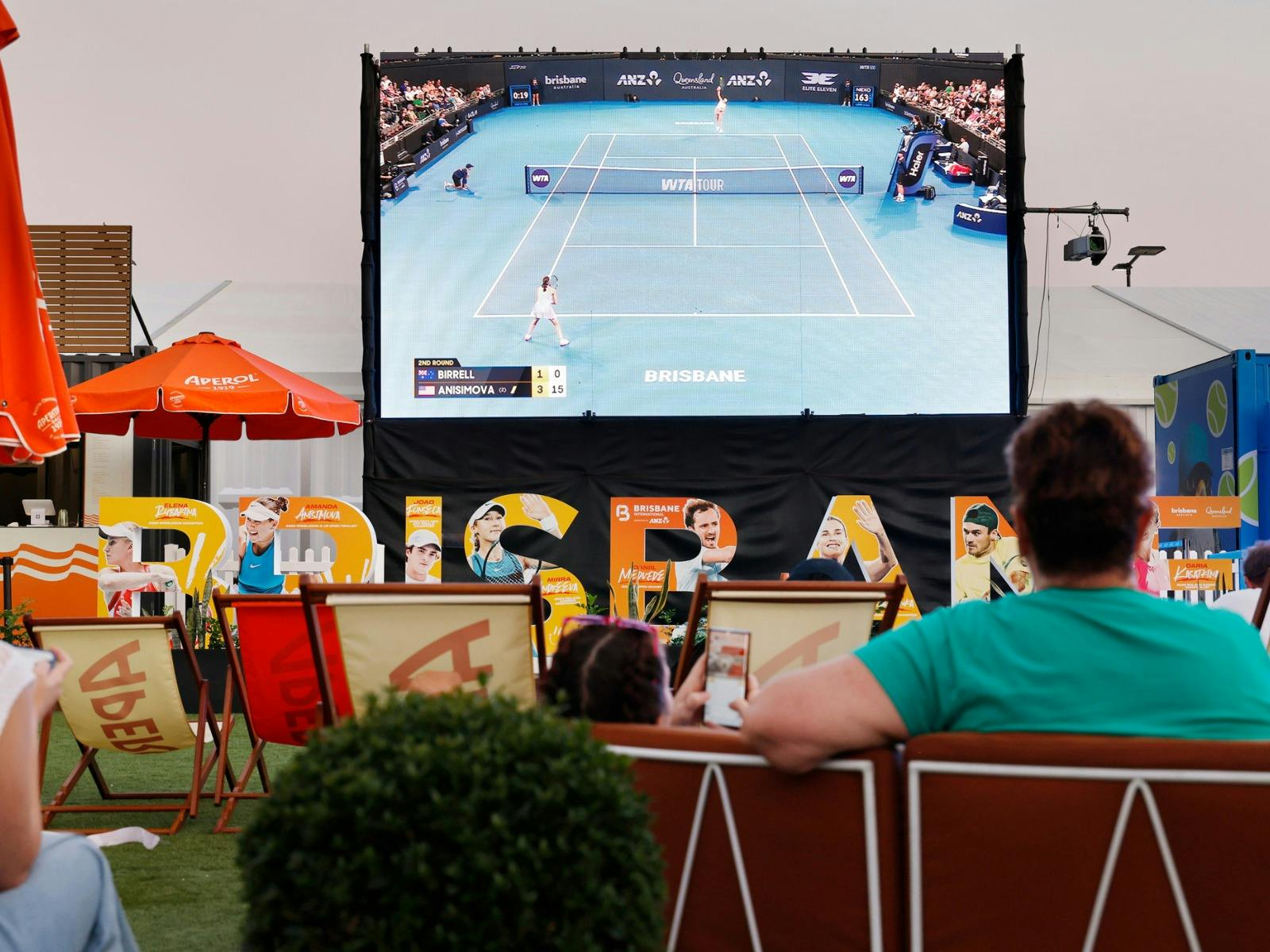 Tennis on the big screen in The Racquet Club