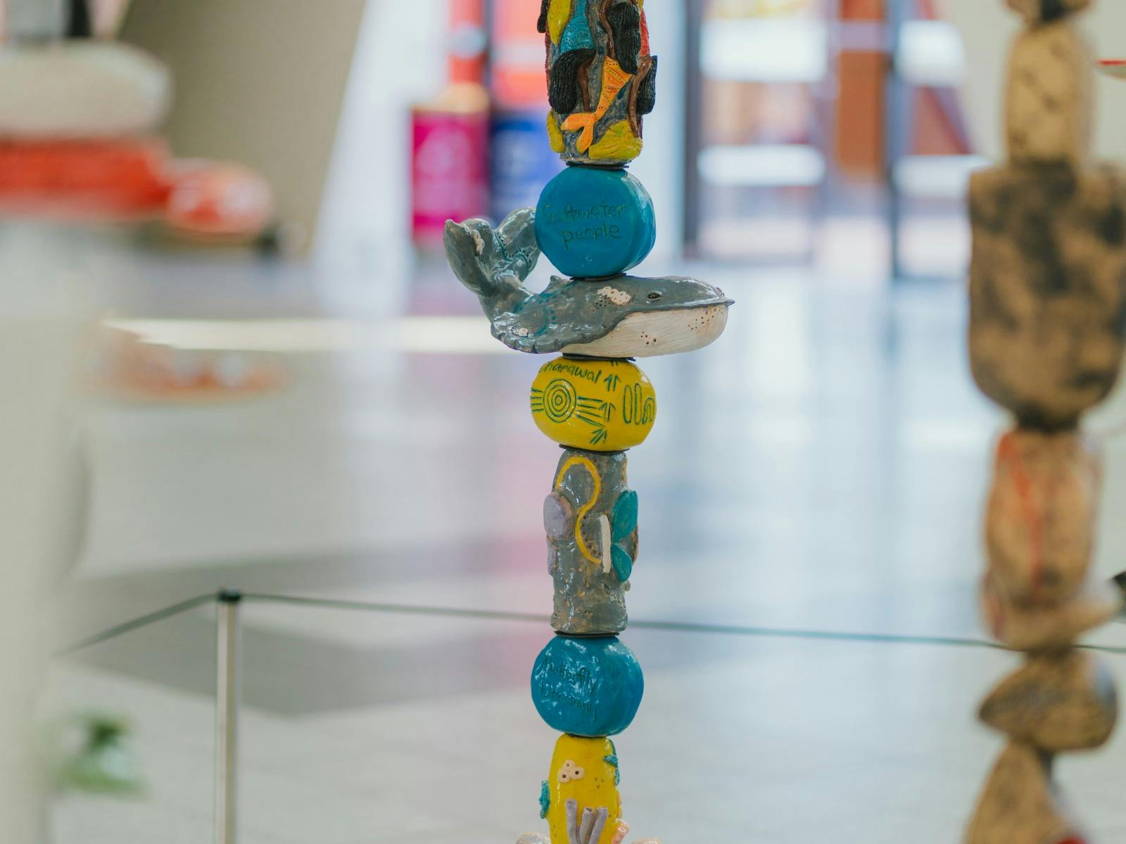 Painted stones sculpture