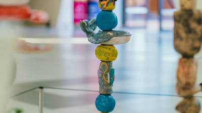 Painted stones sculpture