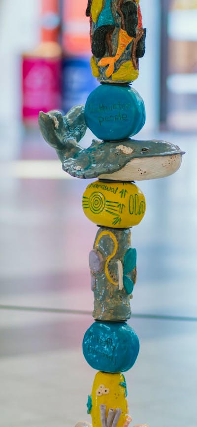 Painted stones sculpture