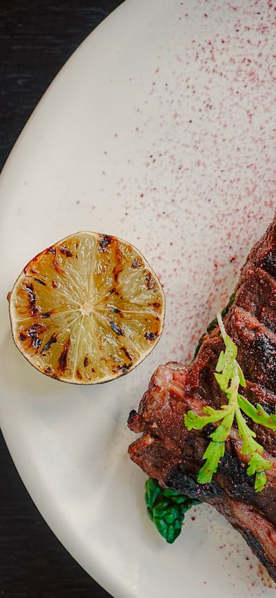 Ranger's Valley black onyx flank steak, Davidson plum teriyaki, charred lime