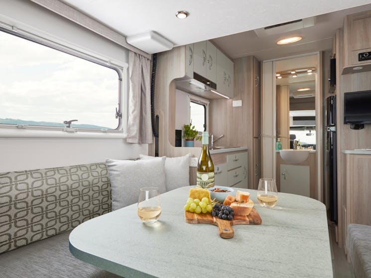 Let's Go Voyager Deluxe Motorhome with luxury, spacious living interior
