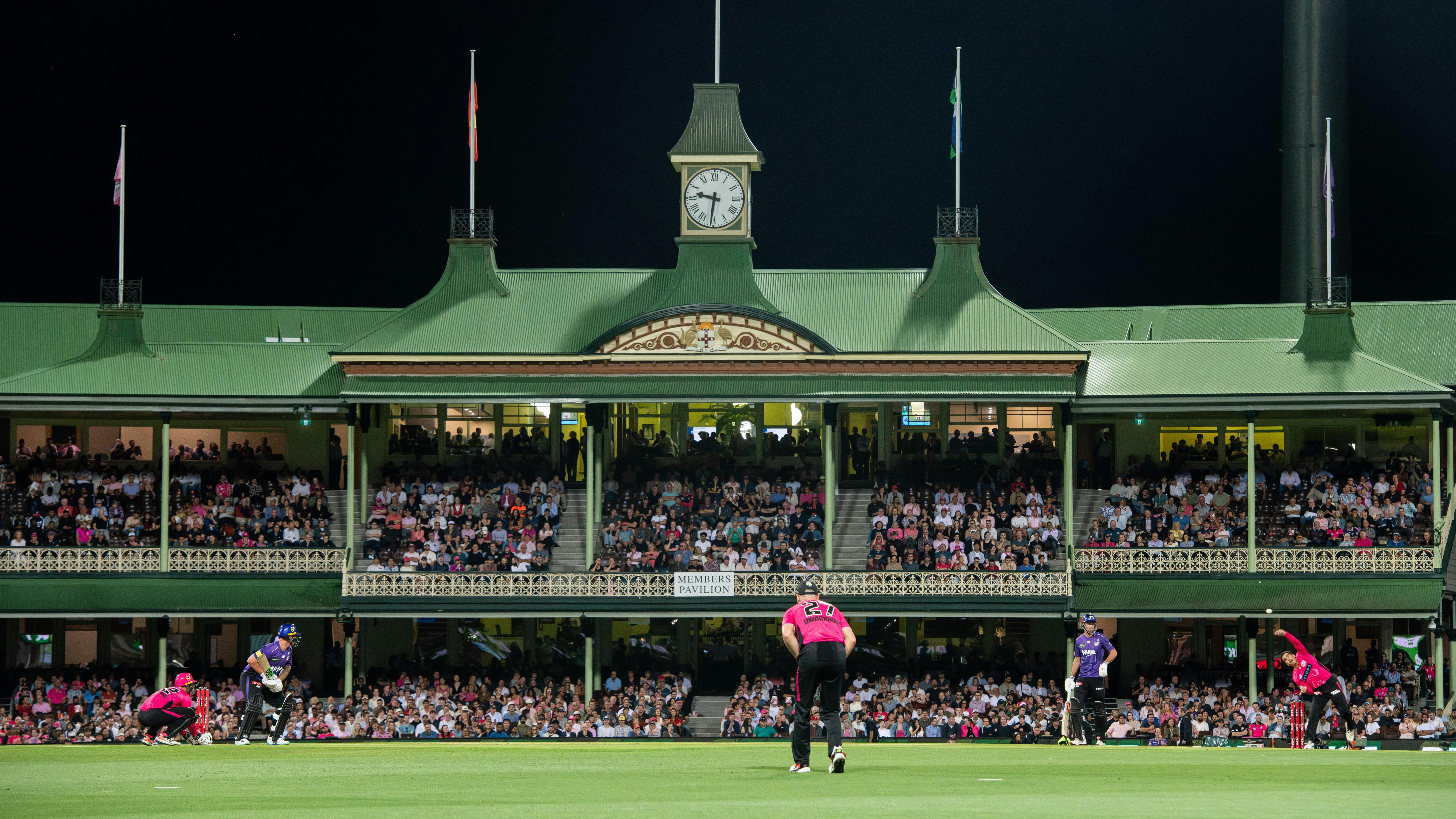 Sixers play cricket at the Sydney Cricket Ground
